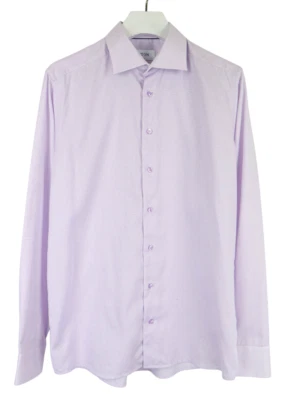 Camicia Formale Slim ETON In Twill Da Uomo 43/17 Collo Cutaway Viola Con Bottoni - Immagine 1 di 4