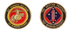 US Marine Corps USMC 1ST Marine Division Challenge Coin CC-465 - Picture 1 of 1