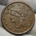 1842 LARGE CENT PENNY BRAIDED HAIR PENNY