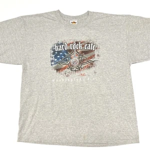 Hard Rock Cafe T Shirt Washington DC Gray American Flag Graphic Sz XL - Picture 1 of 9