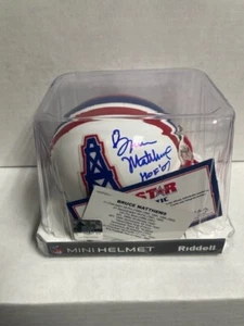 Oilers Mini Helmet - Bruce Matthews - Autographed w/ Tri-Star COA - Picture 1 of 1