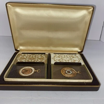 Playing Cards 4 Deck Set MCM Pocket Watches Complete Cards Gold Stancraft ARRCO - Image 1 of 4