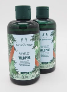(2) The Body Shop WILD PINE Mint Sandalwood Shower Gel 8.4oz 250ml Full Size New - Picture 1 of 11