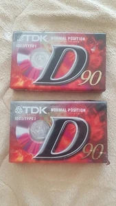 2 x TDK D90 IEC 1/Typ 1 Leerkassette Tape Neu Versiegelt D90EB Normal Position - Bild 1 von 1