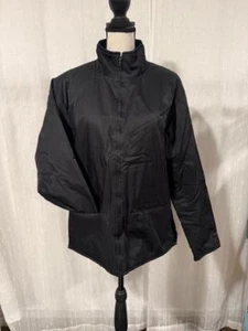 LL BEAN WOMENS LARGE BLACK WINTER JACKET PRIMALOFT POCKETS SLITS LINED INSULATED - Picture 1 of 9