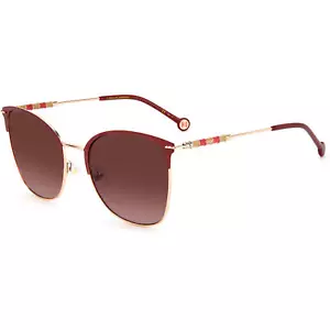 Carolina Herrera Women's Sunglasses Burgundy Gold Cat Eye Frame CH 0036/S 0YK9 - Picture 1 of 1