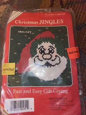 VTG 1993 Back Street Designs Christmas Jingles Plastic Canvas Magnet Kit SEALED - Image 1 of 3