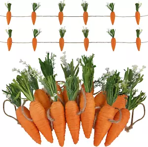Easter Garland Decor, 12 Pcs Carrot Ornament for Mantel Decorations, 8.5 FT Hang - Picture 1 of 12