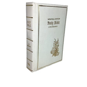 Memorial Edition In Memory Holy Bible Concordance 1976 Gold Gilt Pages Good - Afbeelding 1 van 14