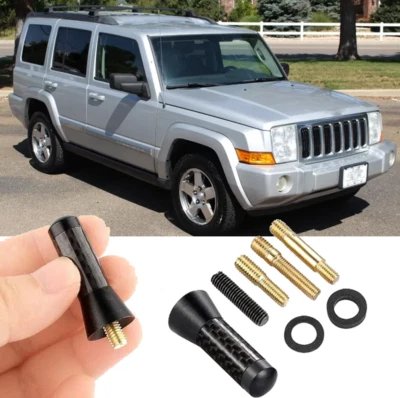 FOR JEEP COMMANDER 2006-2010 1.4" Short Black Carbon Antenna Radio Mast AM/FM - Image 1 of 4