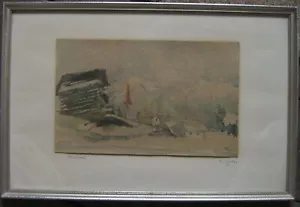 ::AQUARELL WALSERTAL ÖSTERREICH ANTIK SIGNIERT UNLESERLICH 1957 RAHMEN SIGNIERT - Bild 1 von 6