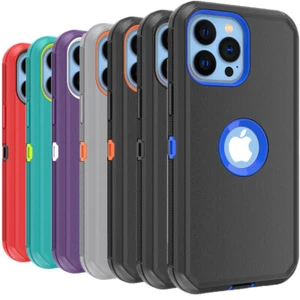 For iPhone 14 15 Pro Max 13 12 11 Mini XR Phone Case Heavy Duty Shockproof Cover - Picture 1 of 27