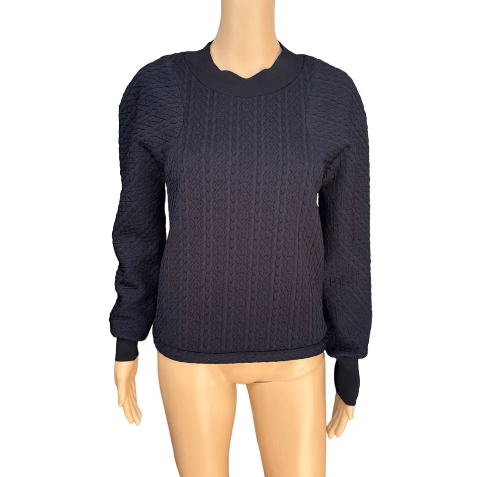 3.1 Philip Lim Azul Marino Oscuro y Negro Cuello Redondo Sudadera Cremallera Laterales Talla M Foto 1 de 4