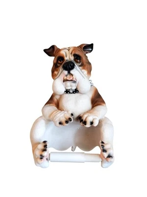 Soporte de papel higiénico vintage para perros Bulldog inglés Foto 1 de 4