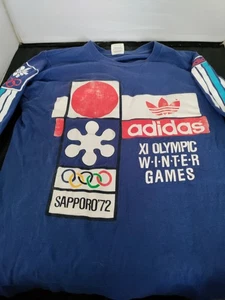 VINTAGE 1972 ADIDAS OLYMPICS SAPPORO WINTER GAMES RARE SHIRT USA MADE SIZE Med - Bild 1 von 11
