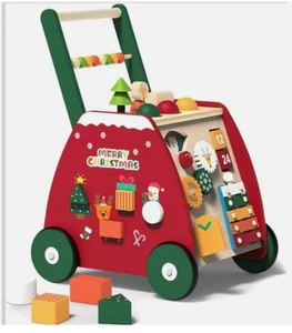 Lauflernwagen aus Holz Weihnachtsmotiv - BRANDNEU in versiegelter Box - Bild 1 von 7