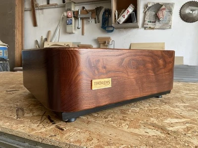 Thorens TD 124 Plinth Rounded Solid Wood Turntable - Image 1 of 4