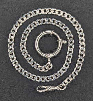 Nueva cadena de reloj de bolsillo de plata de ley de 13 pulgadas Foto 1 de 2