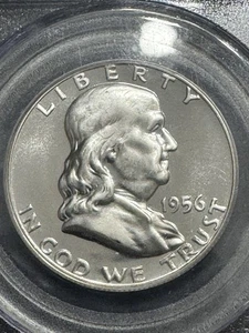 Medio dólar Franklin 1956 a prueba de camafeo tipo 2, graduación profesional PR66CAM, envío gratuito - Imagen 1 de 3