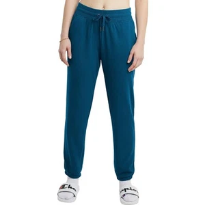 Champion Womens Blue Drawstring Hem Cotton Sweatpants Athletic L BHFO 0318 - Picture 1 of 1
