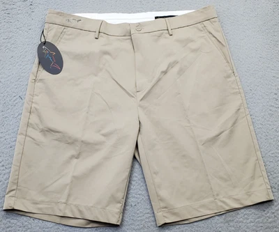 Greg Norman ML75 Golf Performance Chino Shorts Men 38 Brown Stretch Slash Pocket - Image 1 of 4
