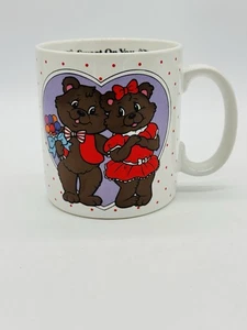 Tootsie Roll Bear Couple Sweet on You Coffee Mug Vintage Applause Valentine Day - Picture 1 of 7