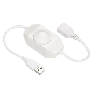 5V USB PWM Rotary Inline Dimmer Switch Controller for LED Strips Lights White - Picture 1 of 7