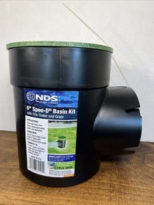 NDS Round Spee-D Catch Basin Drain With 1 Outlet 6 in. Black - Picture 1 of 9