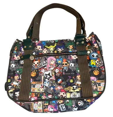 Bolso de Mano Raro Tokidoki X LeSportsac Punk × Kawaii Negro con Dije de Mascota Casi Como Nuevo Foto 1 de 4