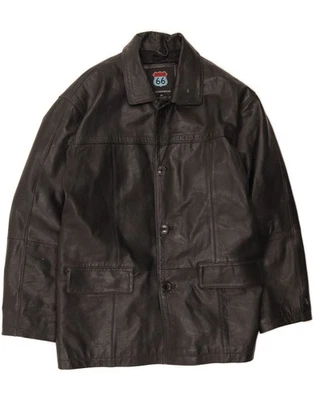 ROUTE 66 Mens Leather Jacket UK 42 XL Black Leather BG02 - Image 1 of 4