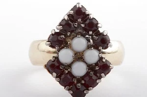 Granat Ring antik 585 er 14k Gelb Gold Gr 51 Top!   - Bild 1 von 9