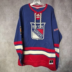 NWT Mitchell & Ness New York Rangers Retro Lacer Jersey Long Sweater Womens L - Picture 1 of 9