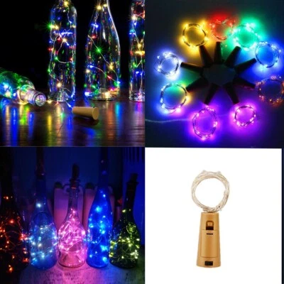 10/20/30 LED Cork Shaped Copper Wire String Light Battery Operated DIY Lights RL - Image 1 of 4
