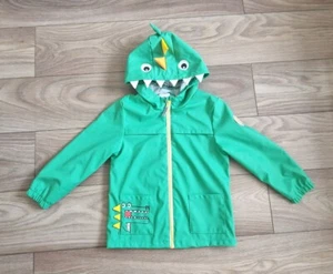 Boys Waterproof/Water Resistant Hooded Fully Lined Dinosaur Anarak Jacket Coat - Picture 1 of 7