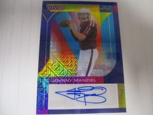 JOHNNY MANZIEL 2023 LEAF VIVID MOJO NAVY BLUE AUTOGRAPH # BA-JM3 6/7 SSP