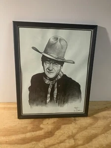 Gerahmt - JOHN WAYNE SKIZZE VOM KÜNSTLER DALE ADKINS 11 X 14 DRUCK - Bild 1 von 5