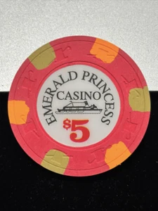 (UNZIRKULIERT) $5 SMARAGD PRINZESSIN CASINO CHIP POKERCHIP KREUZFAHRTSCHIFF GLÜCKSSPIEL - Bild 1 von 3