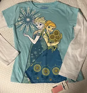 🔥New Old Stock DISNEY Frozen Long Sleeve Kids Shirt Size 6X Elsa & Anna NOS 🎄 - Picture 1 of 8