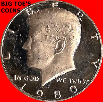 1980-S CLAD PROOF KENNEDY HALF DOLLAR, NICE  PROOF COIN, FAST SHIPPING!! - Image 1 of 2