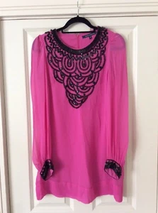 French Connection Silk Beaded Dress sz 10 - Bild 1 von 4