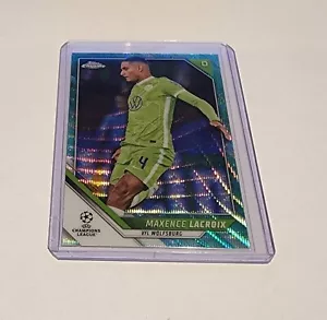 2021/22 Topps Chrome UEFA CL Aqua Wave Refractor Maxence Lacroix 154/199 - Picture 1 of 2