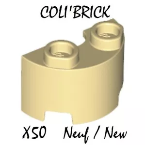 Lego 68013 - 50x Cylinder Half 1x2x1 - Beige Tan - NEUF NEW - Imagen 1 de 1