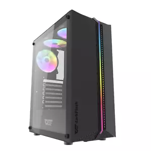 Gehäuse Gaming PC Computer 3 RGB Lüfter Midi Tower ITX M-ATX ITX USB 3.0 Schwarz - Bild 1 von 8