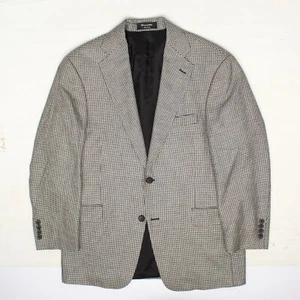 John W Nordstrom Mens Sport Coat 40S Black Gray Houndstooth Loro Piana Cashmere  - Picture 1 of 9