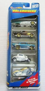 1999 Hot Wheels 50s Cruisers Gift 5-Pack 57 Chevy 32 Ford 59 Caddy + NEU Vintage - Bild 1 von 2