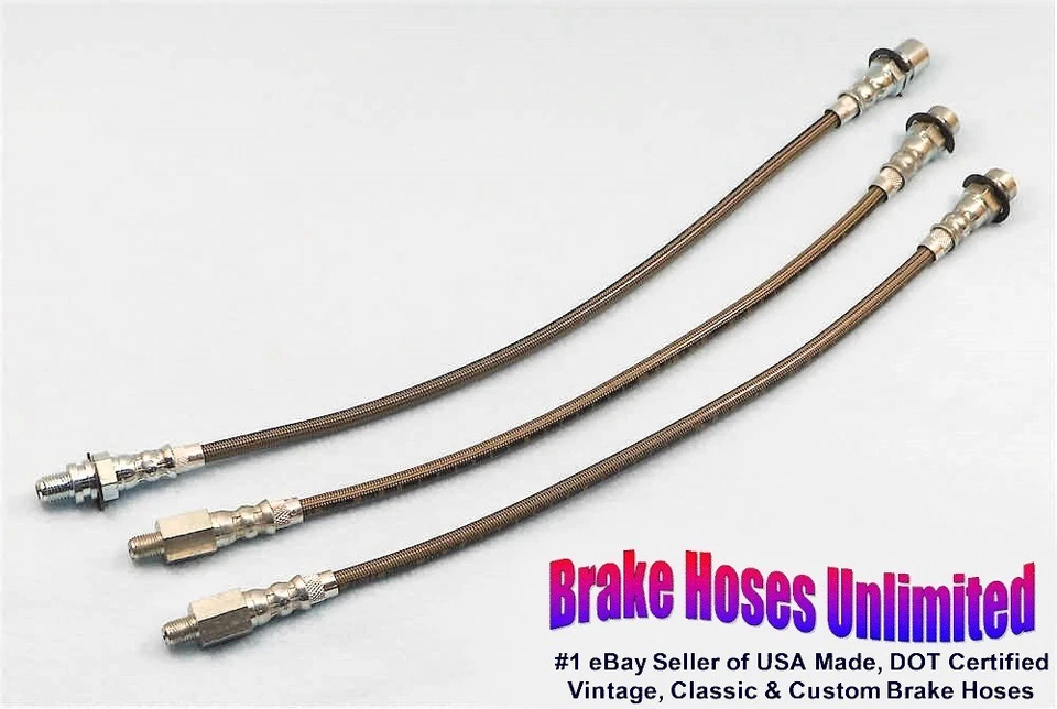 JUEGO DE MANGUERA DE FRENO INOXIDABLE Chevrolet Chevelle 1966 1967, tambor Foto 1 de 1