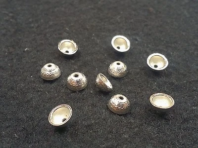 Tapas de cuentas acrílicas CCB, cantidad 50 - media redonda/cúpula, color platino, 7x3,5 mm,  Foto 1 de 2