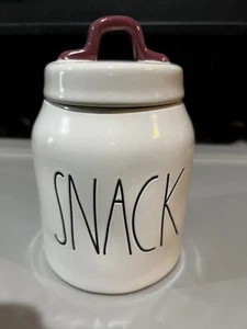 Rae Dunn New Fall 2021 “Snack” Baby Canister with Burgundy Top Lid RARE NEW - Picture 1 of 1