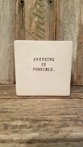 Rae Dunn 2-Sided Cube Dream Big Anything is Possible Desk Inspiration Artesian  - Picture 1 of 5