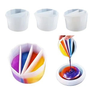 4 Pcs Silicone Split Cups with 2-5 Channels for Acrylic Paint Pouring Drawing - Picture 1 of 7